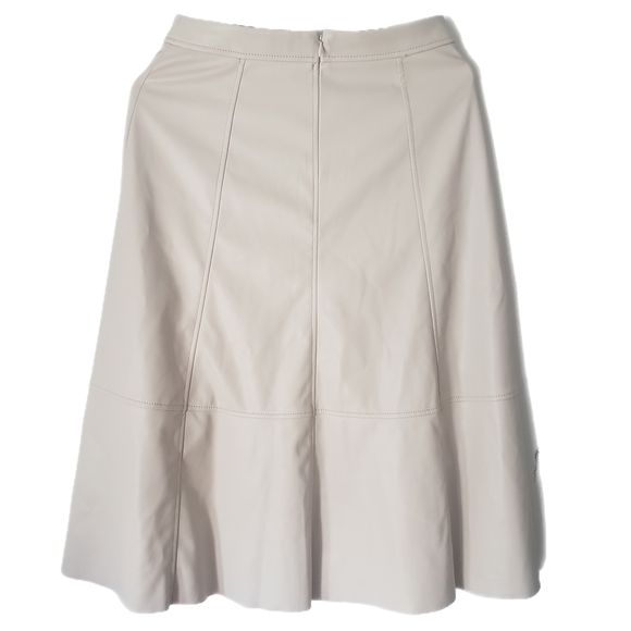Banana Republic Factory Vegan Leather Cream Midi Skirt – Size 2 - Picture 1 of 5